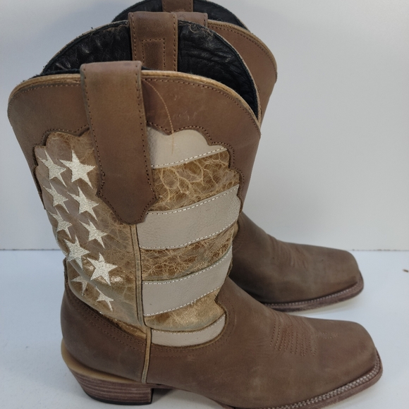 JB Dillon Reserve Patriot Tan Leather Western Boots Size 9 1/2 B - Picture 3 of 11